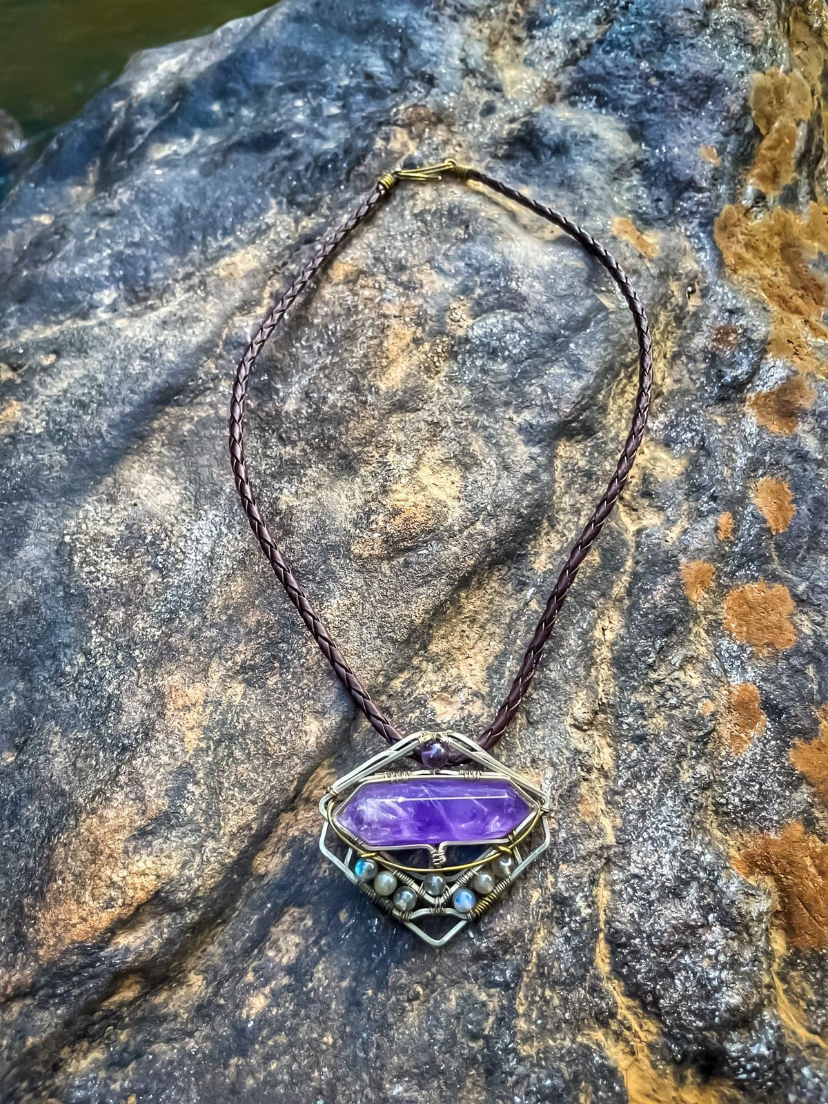 Siggi popular Labradorite and Amethyst Pendant